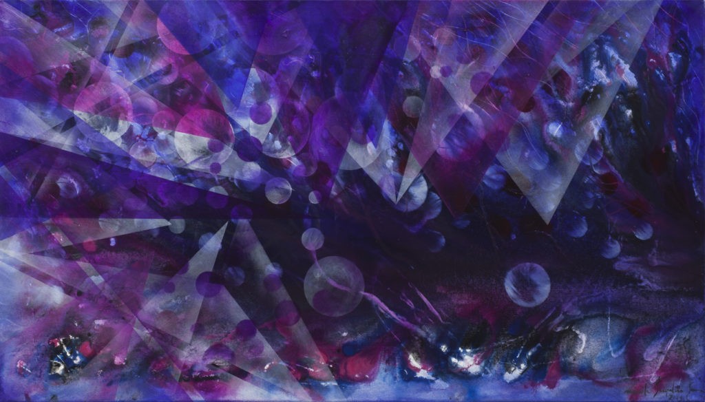 Geometryczne wizje kosmosu - Mariola Świgulska (2019), obraz akrylowy na płótnie