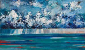Chmury i woda - Izabela Rudzka (2018), akryl, płótno,