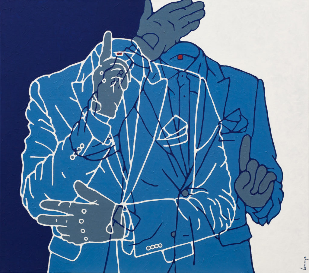 Niebieski nr 46 - Marcin Lenczowski (2020), obraz akrylowy na płótnie