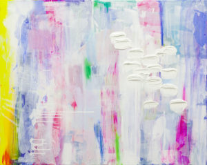 Head in the clouds - Ewa Jaros (2019), akryl, pastel, płótno