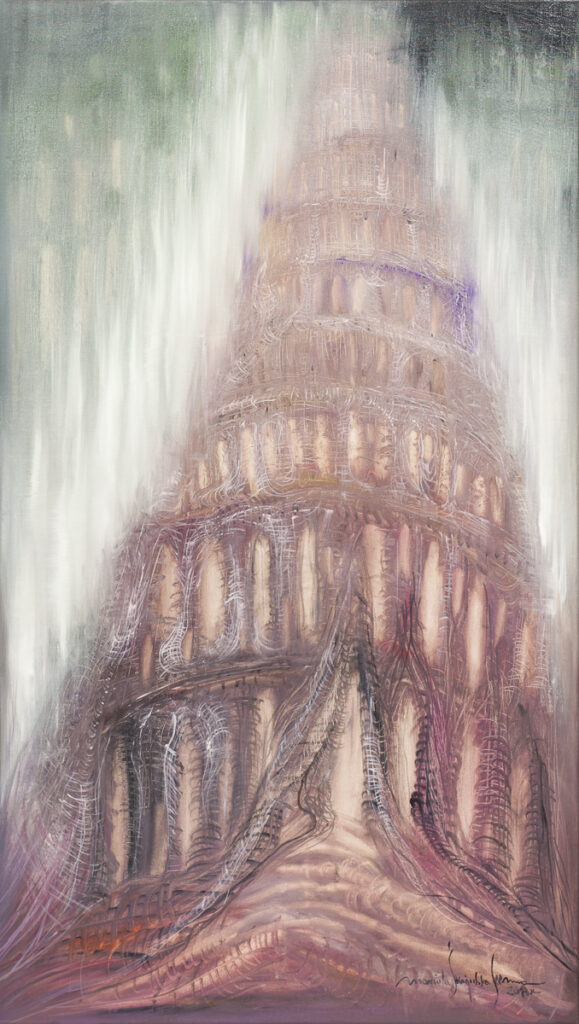 Wieża Babel - Mariola Świgulska (2019), obraz olejny na płótnie