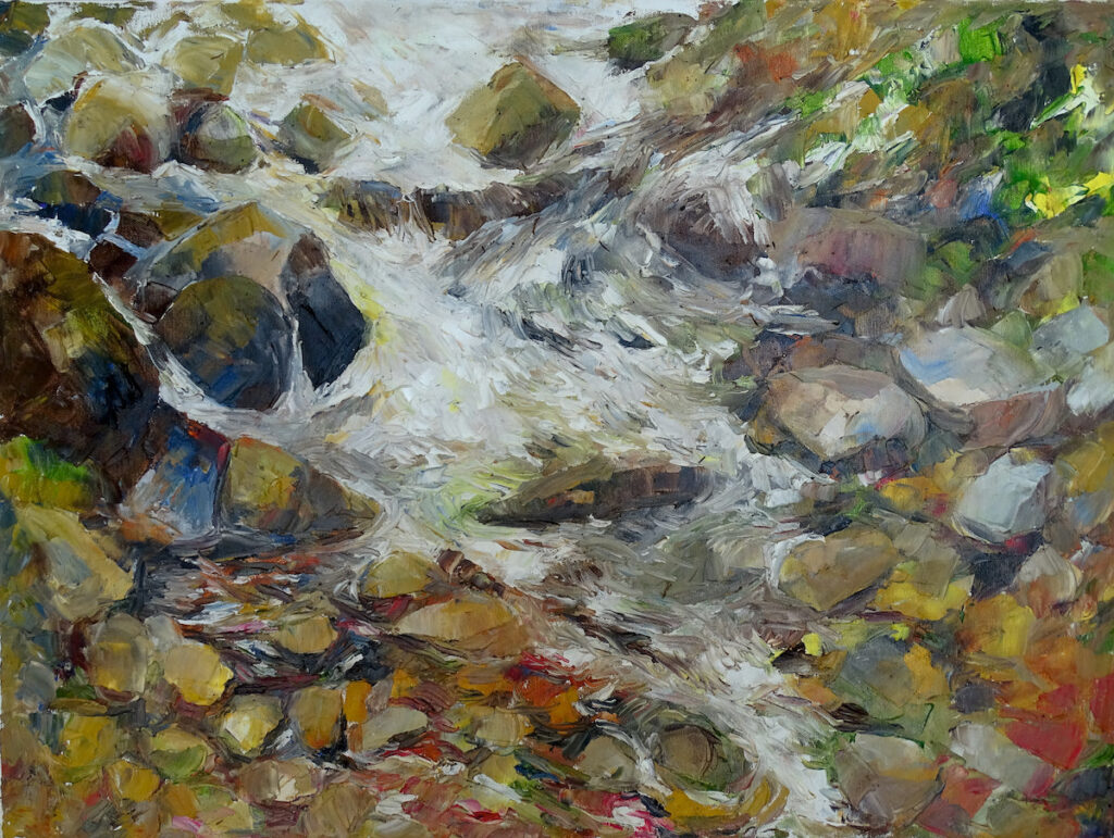 Rwący potok - Urszula Figiel (2017), obraz olejny na płótnie