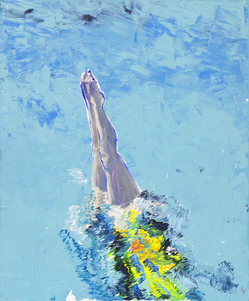 Skok do wody 2 - Agnieszka Słońska-Więcek (2020), obraz akrylowy na płótnie