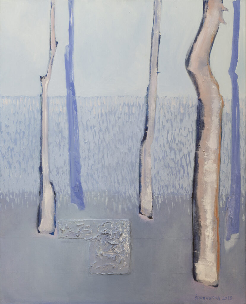 W niebieskim lesie - Katarzyna Środowska (2020), obraz olejny na płótnie