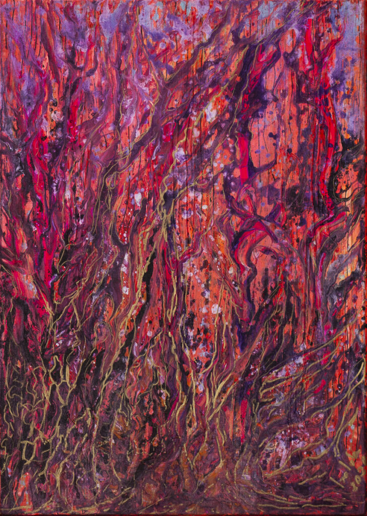 Namiętny las ekstazy - Izabela Drzewiecka (2020), obraz akrylowy na płótnie