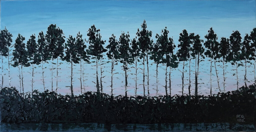 Northern Palms - Pervin Ece Yakacık (2018), obraz olejny na płótnie