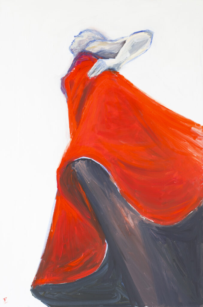 Czerwona sukienka - Agnieszka Słońska-Więcek (2020), obraz akrylowy na płótnie