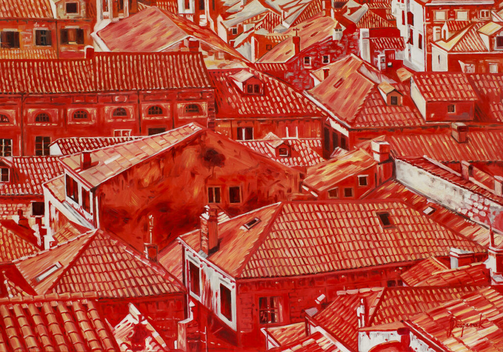 Czerwony Dubrownik - Joanna Jeżewska-Desperak (2018), obraz olejny na płótnie