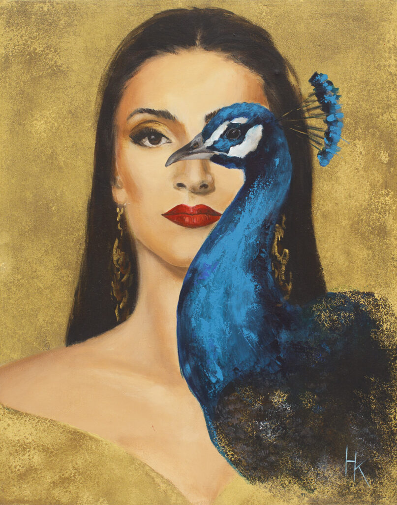 Królowa ptaków III - Khrystyna Hladka (2020), obraz akrylowy na płótnie