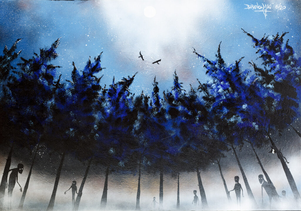 Nocne plemię - Bartłomiej Baranowski (2020), obraz akrylowy na płótnie