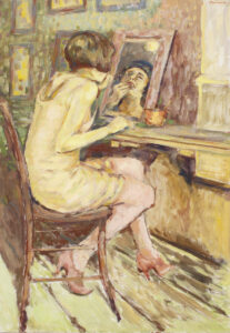 Kobieta przed lustrem - Piotr Pachecki (2020), obraz olejny na płótnie