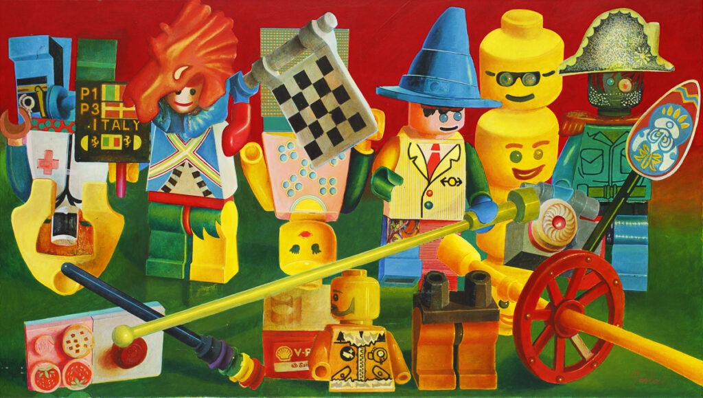 Multi kulti bio army Lego - Zbigniew Gorlak (2018), obraz akrylowy na płótnie