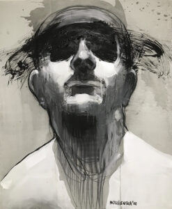 XXI z cyklu Maska czy twarz - Aleksandra Modzelewska (2020), akryl, węgiel