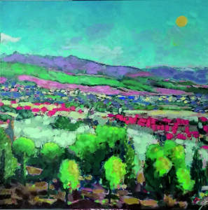 Panorama miasta - Gabriela Paluch (2020), obraz olejny na płótnie