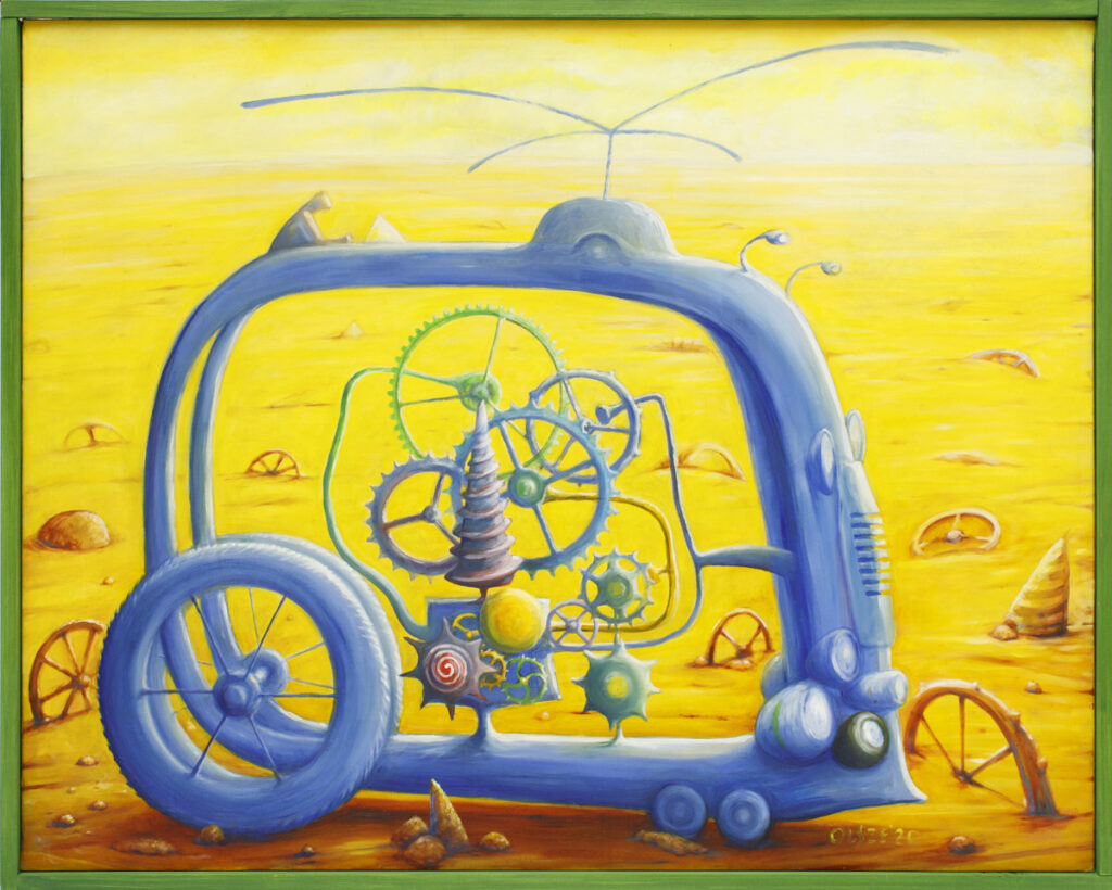 Blue cycle - Zbigniew Olszewski (2020), obraz olejny na płótnie