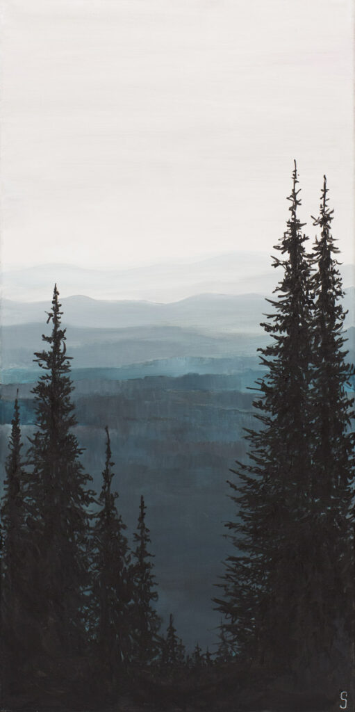 Mglisty poranek - Sylwia Jóźwiak (2019), obraz akrylowy na płótnie