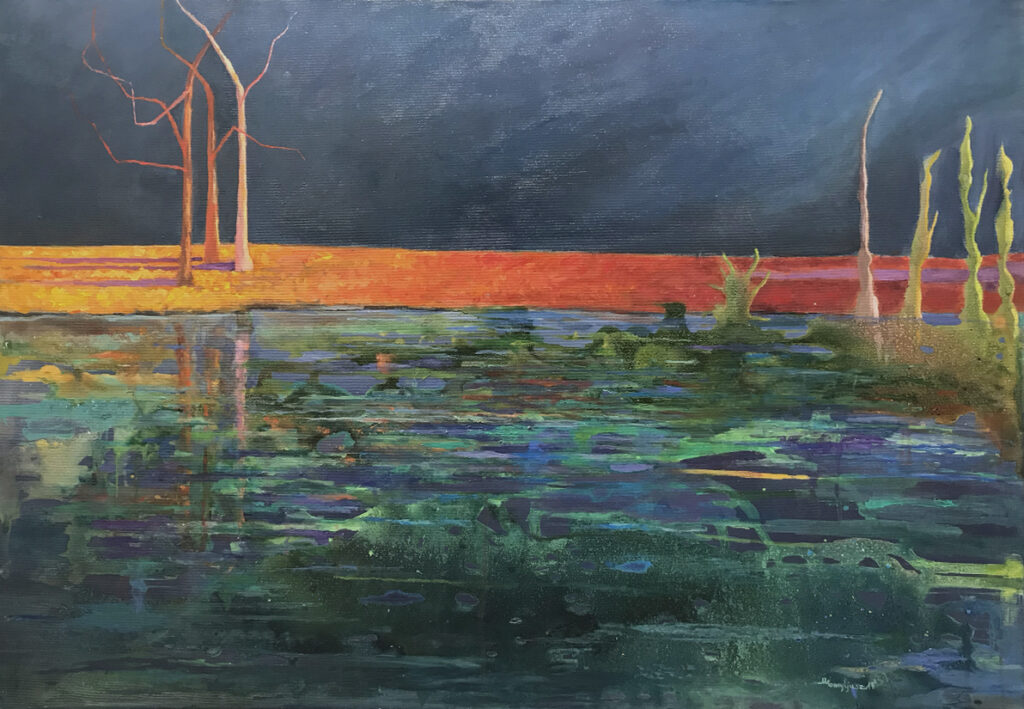 Strefa wody - Urszula Poncyljusz (2019), obraz akrylowy na płótnie
