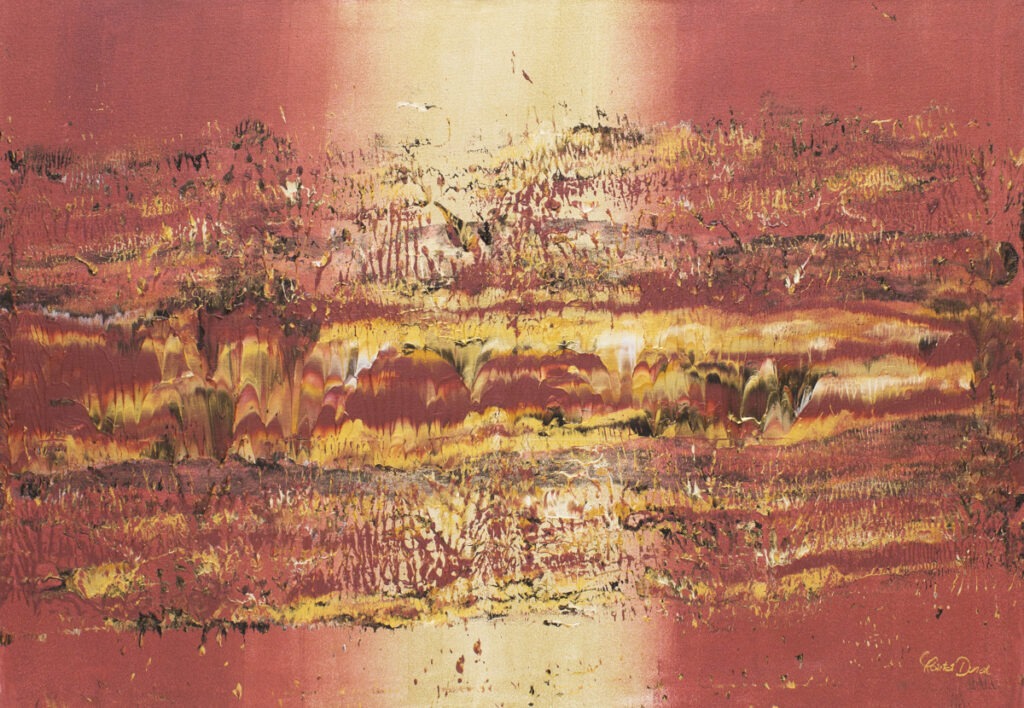 Coral structure (2020) - Marta Dunal - różowo-żółta abstrakcja