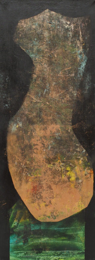 Kaprysy ciał 2 - Agata Rościecha - akt kobiecy na czarno-zielonym tle