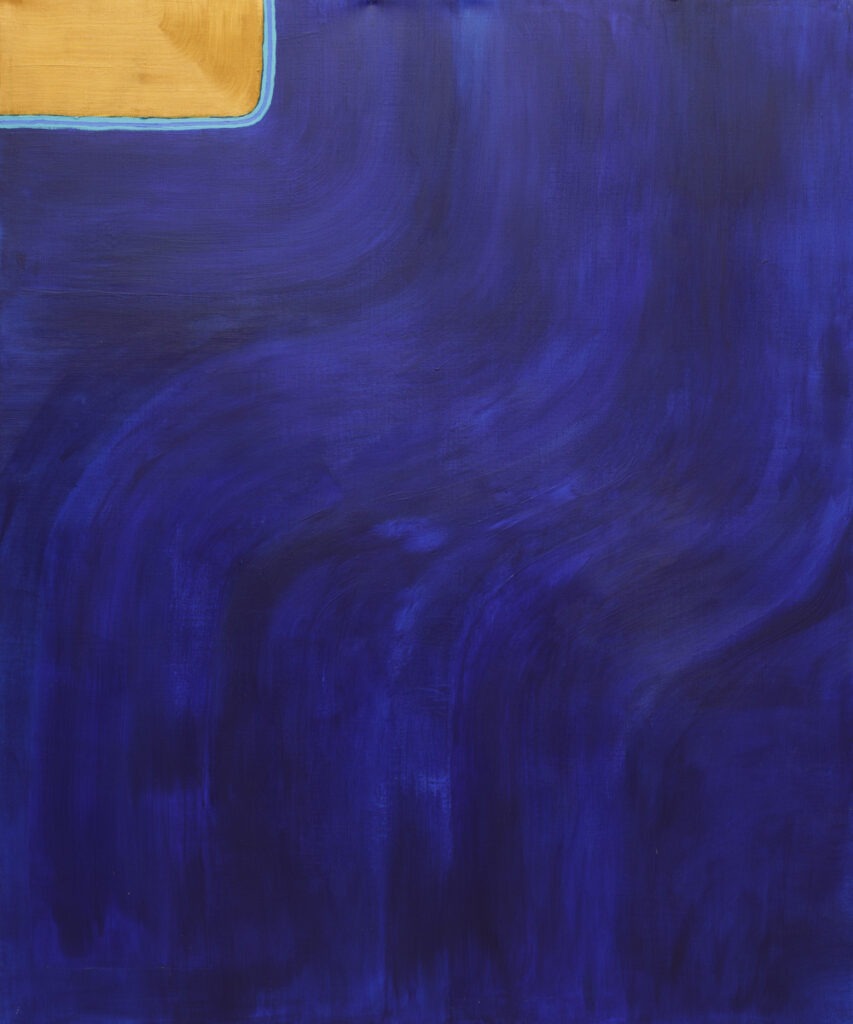 Wielki błetki (2020) - Paulina Niemczyk- błękitno-złota abstrakcja