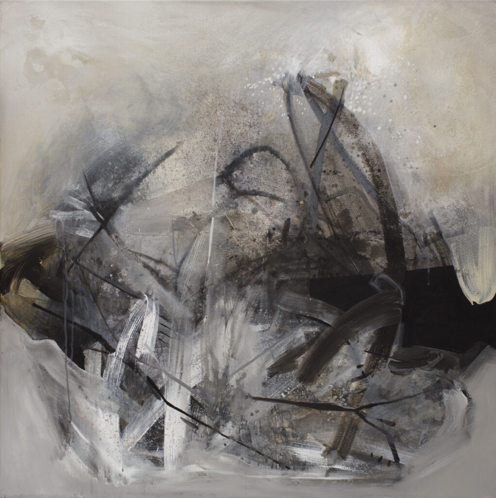 Otoczaki 14 - Agata Czeremuszkin-Chrut - stonowana abstrakcja z czernią, bielą i szarością