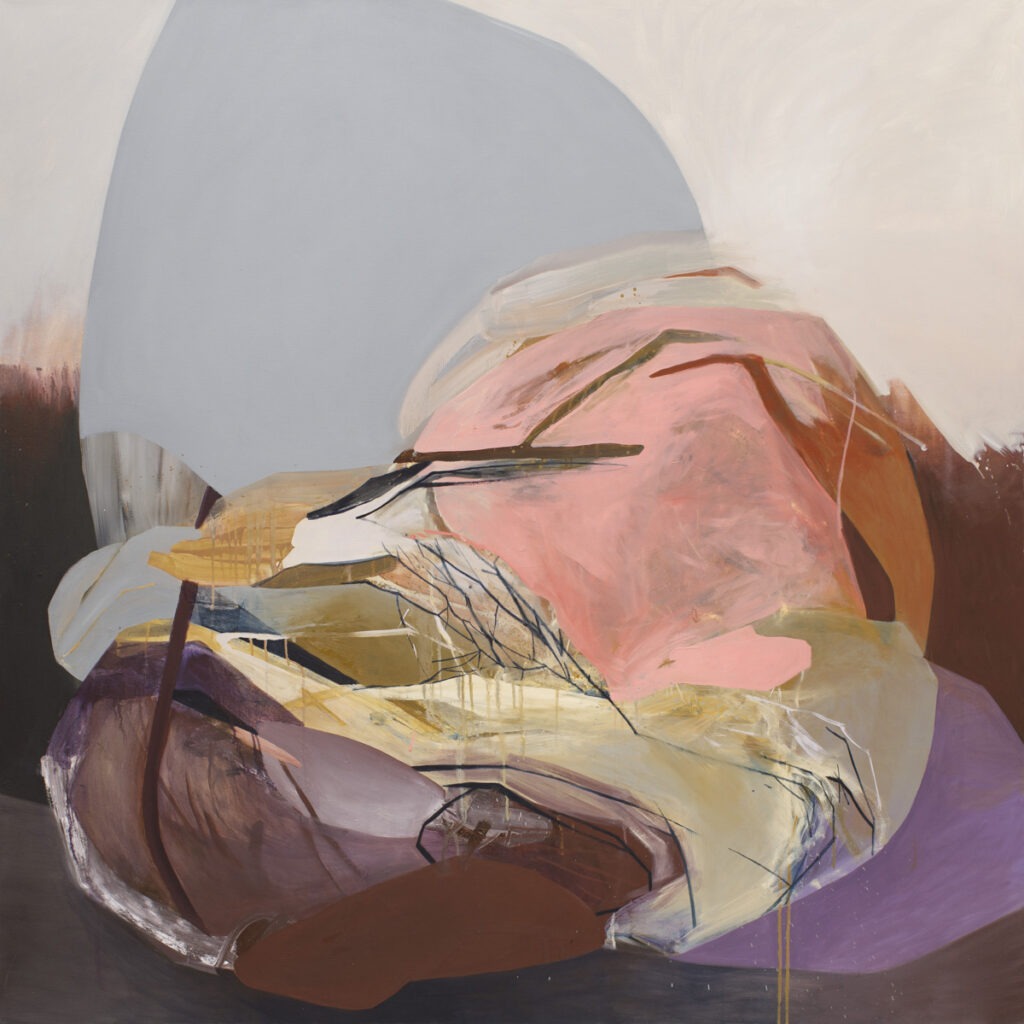 Otoczaki 22 - Agata Czeremuszkin-Chrut - fioletowo-szaro-różowa abstrakcja