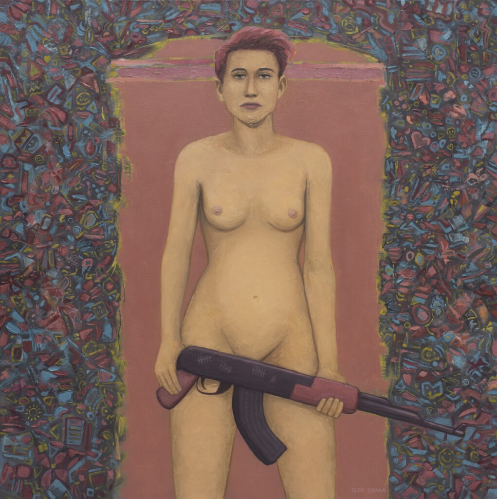 Przetrwanie (2020) - Igor Obara - kobiecy akt z karabinem