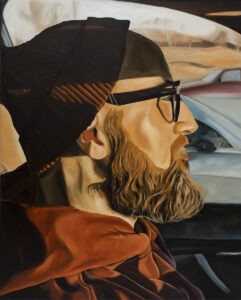 Popołudniowa przejażdżka (2020) - Szymon Kurpiewski - portret mężczyzny z brodą w okularach