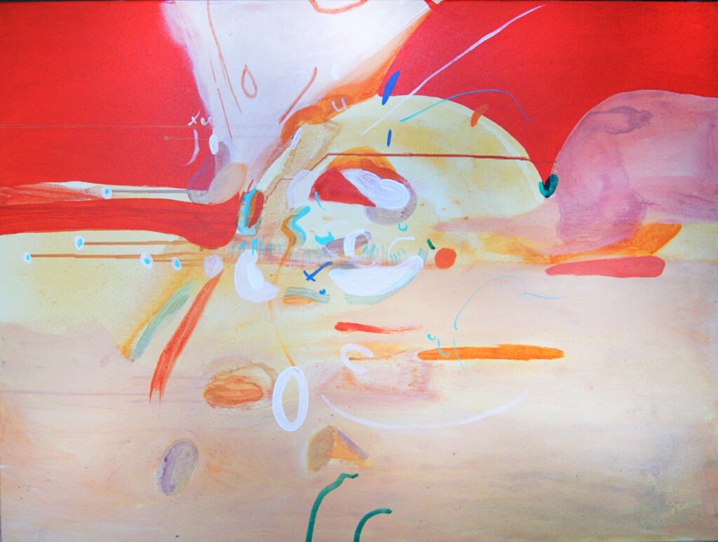 Przeczuwam (2020) - Daria Pyrchała - kolorowa abstrakcja, czerwień