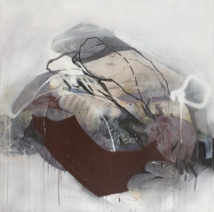Otoczaki 15 - Agata Czeremuszkin-Chrut - abstrakcja z czernią, fioletem i szarością
