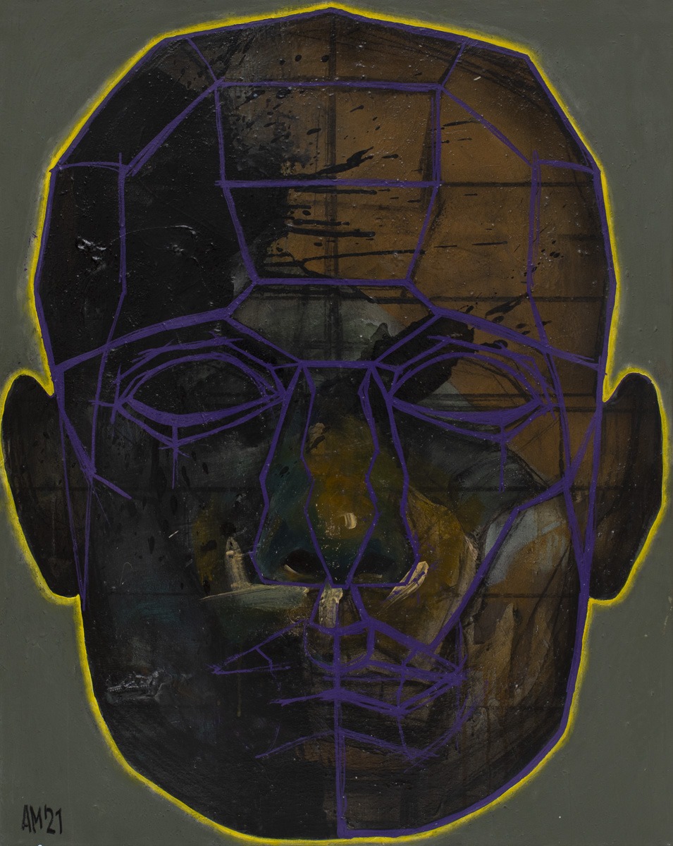 aleksandra modzelewska maska czy twarz s4 26 2021 - ciemny portret w fioletach i zieleniach