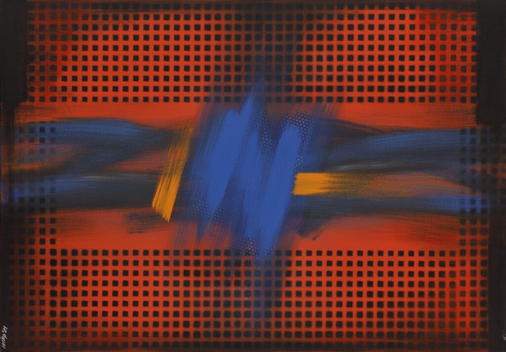 bez tytułu - Andrzej Wirpszo - abstrakcja, czerwony, niebieski, czarny