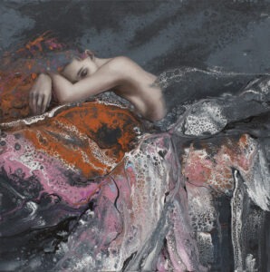 w objęciach morfeusza - Patrycja kcruszyńska-mikulska - śpiąca kobieta, otoczenie abstrakcyjne