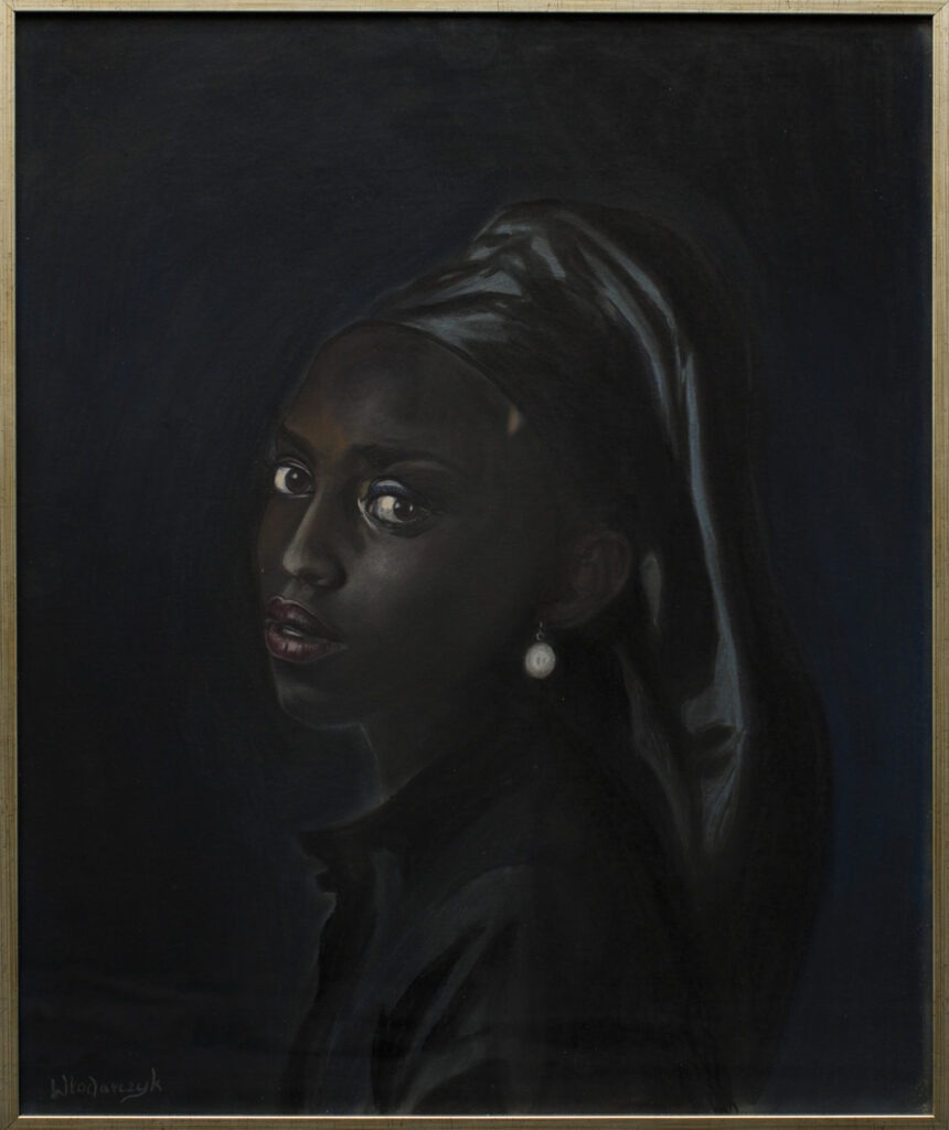 portret dziewczyny z perłą II - Tomasz Włodarczyk - portret, dominują ciemne kolory