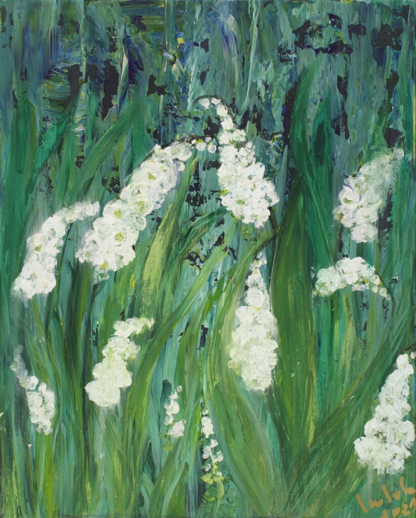 kwiaty wiosenne - Izabela Drzewiecka - łąka, kwiaty dzwonki, konwalie, naparstnice