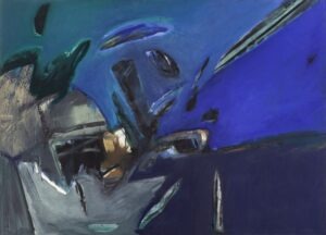 chairs - Anna nosowicz ruiz - abstrakcja, niebieski, granatowy, szary