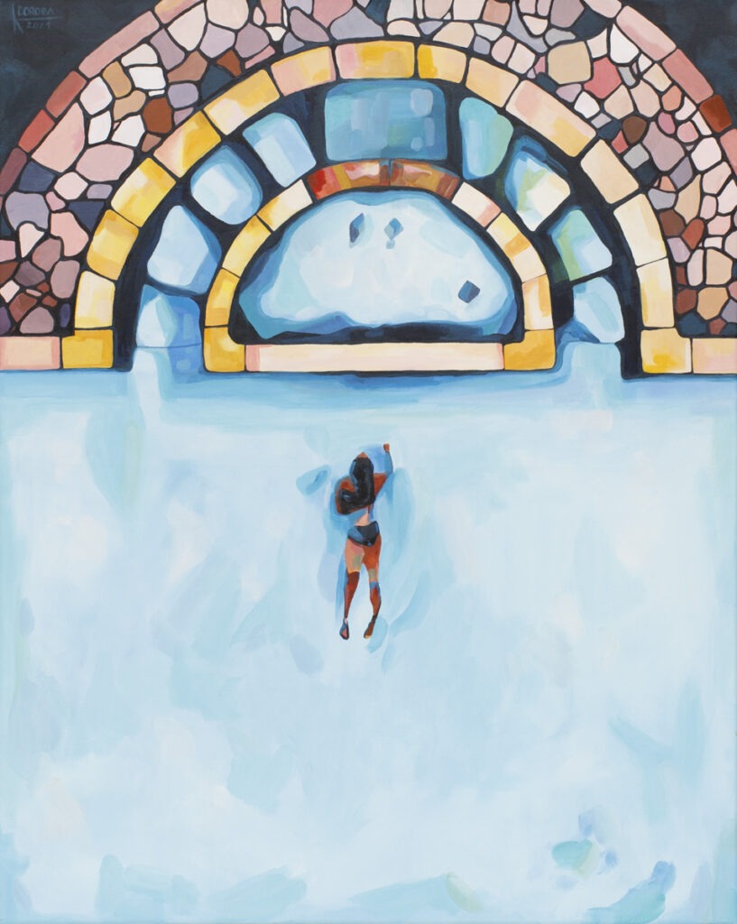 il gorgo - Katarzyna Doroba - kobieta pływająca w basenie na Il Gorgo