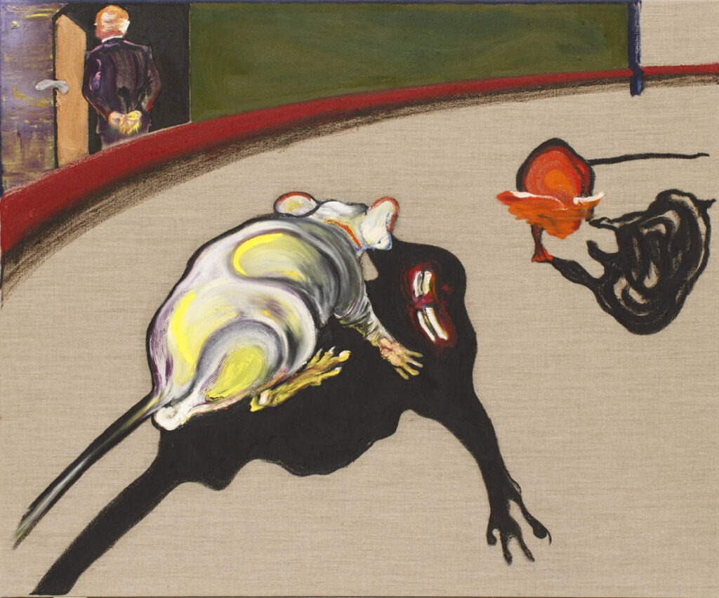 rat fight Don Kichot - Marcin Lipiec - walczące szczury, na motywach twórczości Francisa Bacona