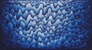 indukcja - Hanna rozpara - abstrakcja, biało-niebieska