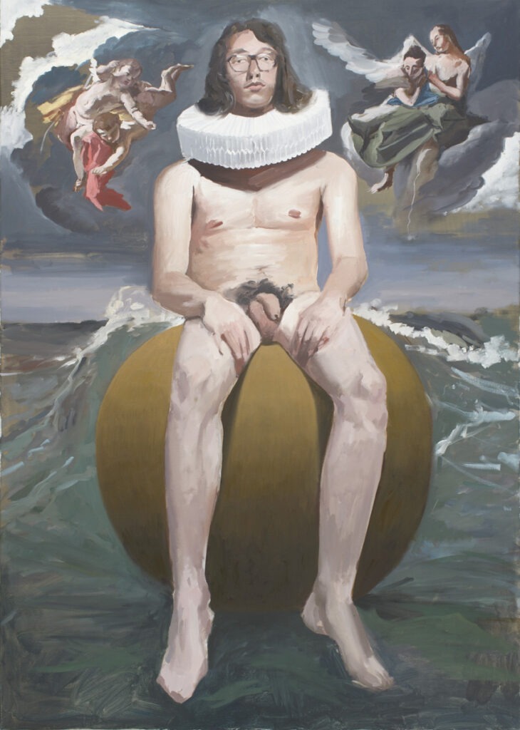 autoportret w kryzie - Tymon tryzno - autoportret stylizowany na malarstwo sakralne
