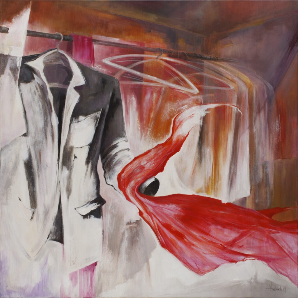 tango - jolanta haluch - szafa, garnitur obejmujący czerwoną suknię