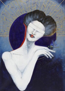 ważka - Agata wereszczyńska - portret kobiety, na palcu ważka