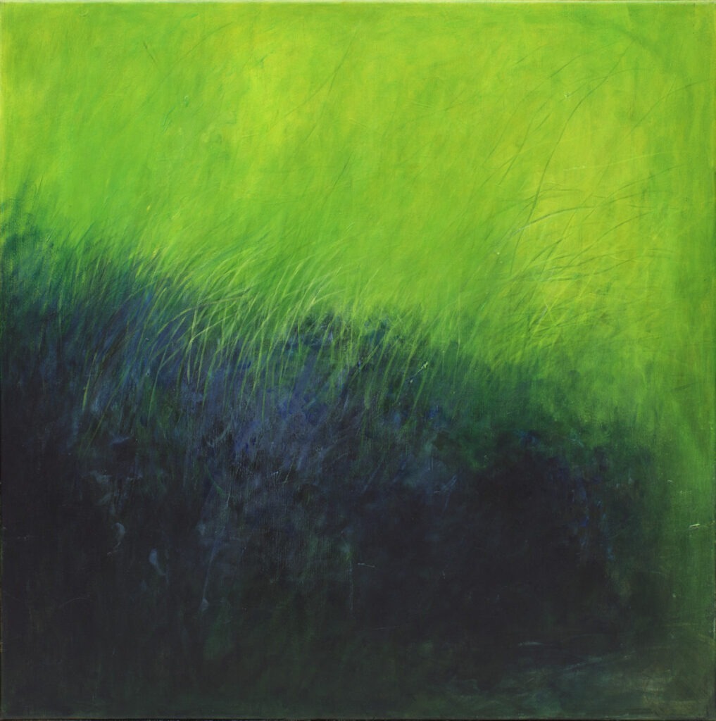 pejzaż - Iza Jaśniewska - zielono czarna abstrakcja