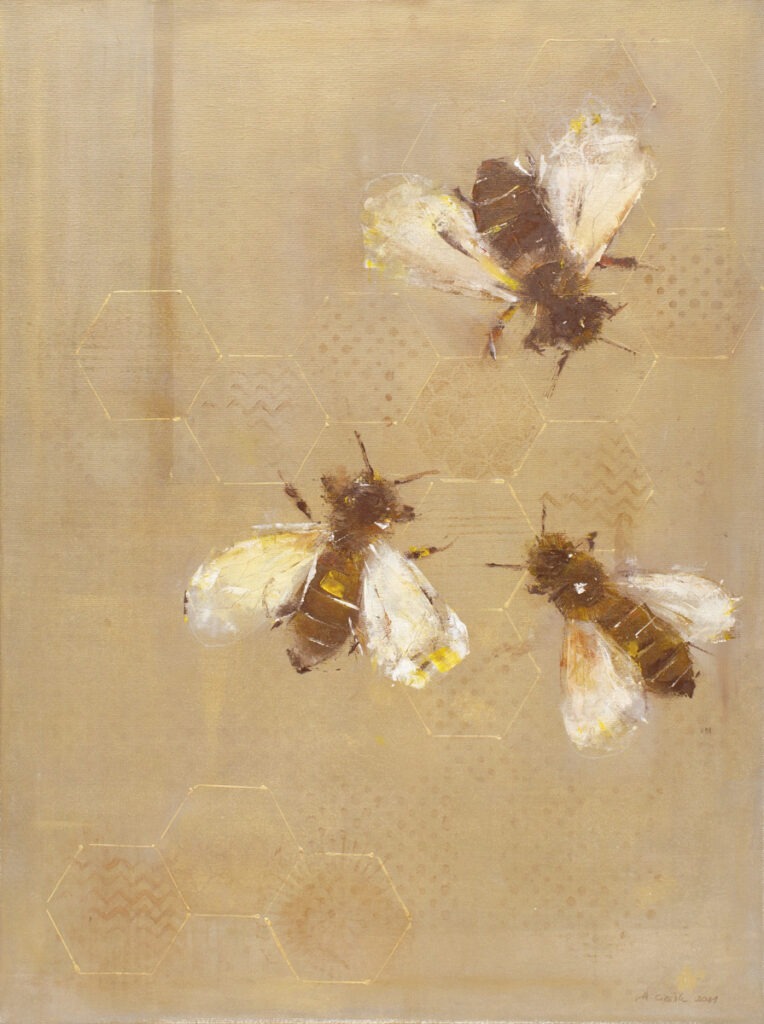 miodowy miesiąc - Malwiną cieślik - 3 pszczoły na plastrze miodu