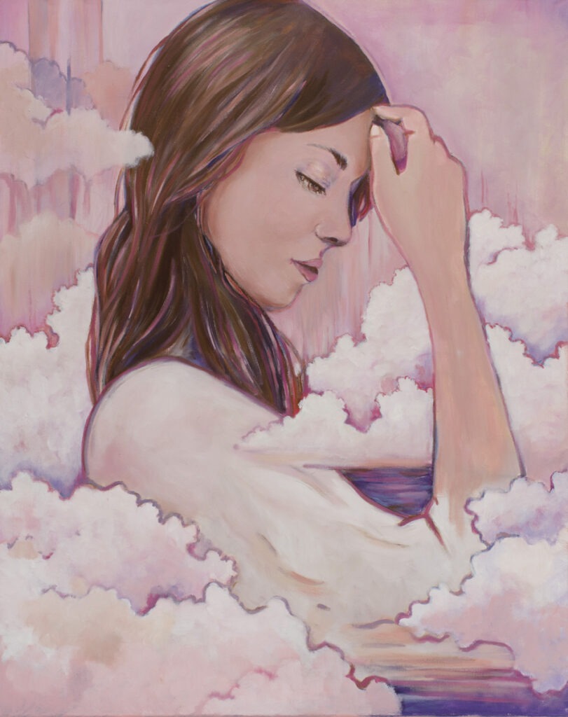 oczekując jutra - paulina Lewandowska - portret kobiety pośród chmur