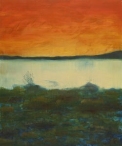 wspomnienie lata - Adrianna Marczuk - pejzaż, jezioro, góry, pomarańczowe niebo
