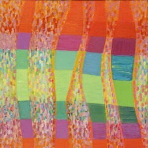 międzyprzestrzenie - Krystyna krępa - abstrakcja, żywe ciepłe kolory