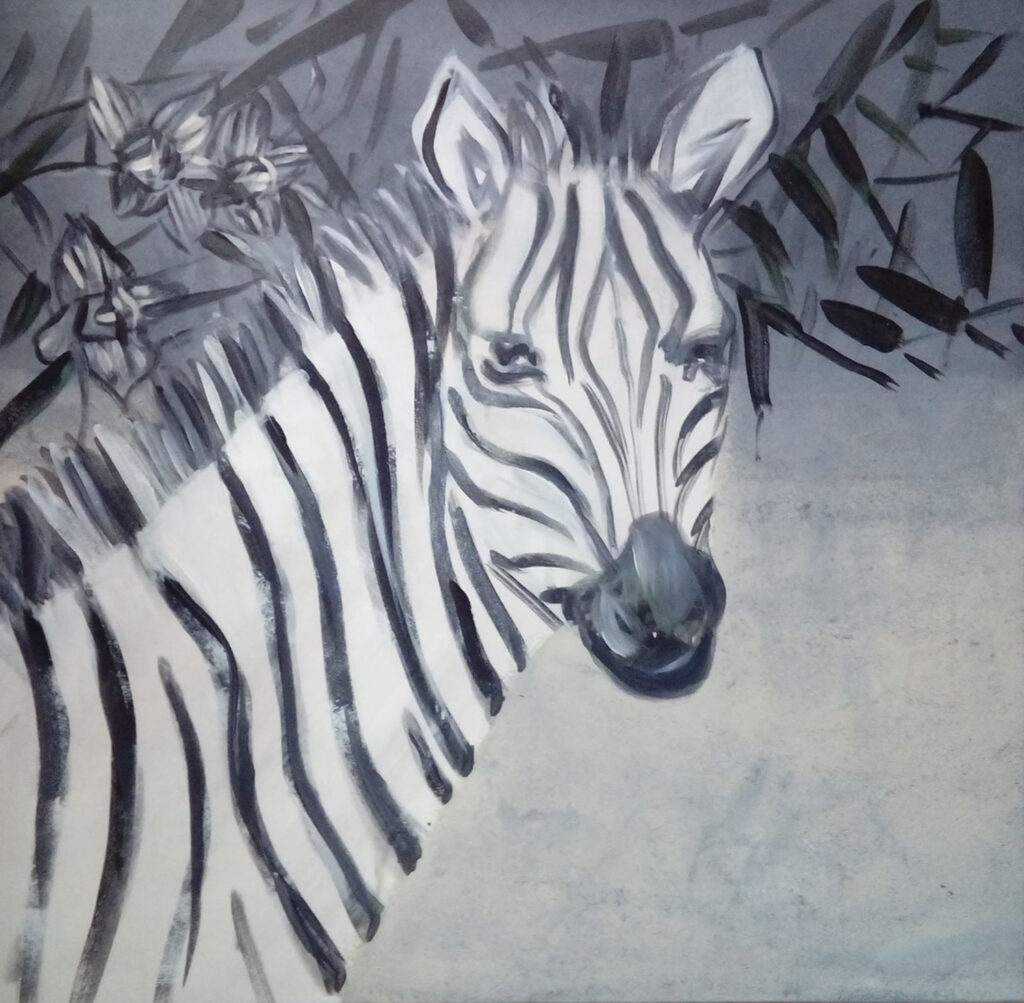 zebra w szarościach - Katarzyna Kostecka - zebra, szary