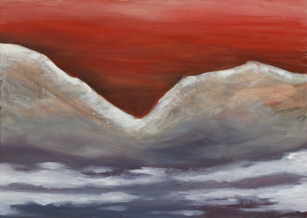 czerwone niebo - Krzysztof bucior - abstrakcja, pejzaż, krajobraz górski, nad nim czerwone niebo