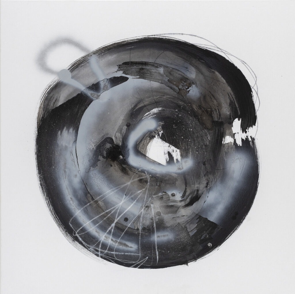 Pola Piestrzeniewicz - Gest XVI, 2021 - czarno-biała abstrakcja z kołem